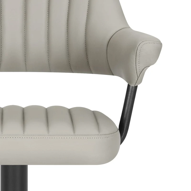 Tabouret de bar Cuir Véritable - Scout Gris