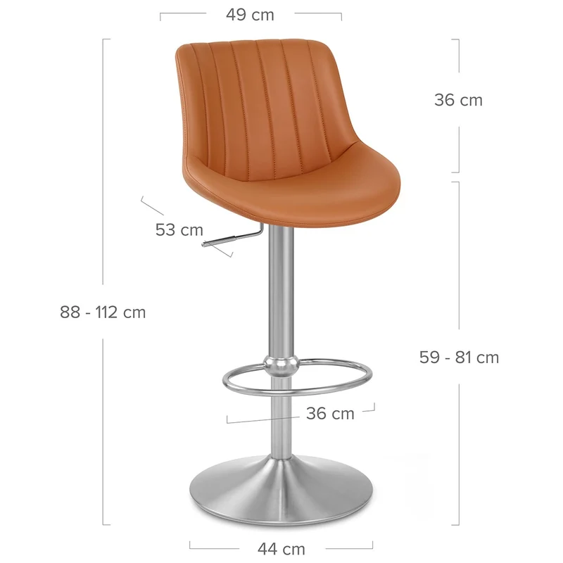 Tabouret Cuir Véritable - Versailles Marron