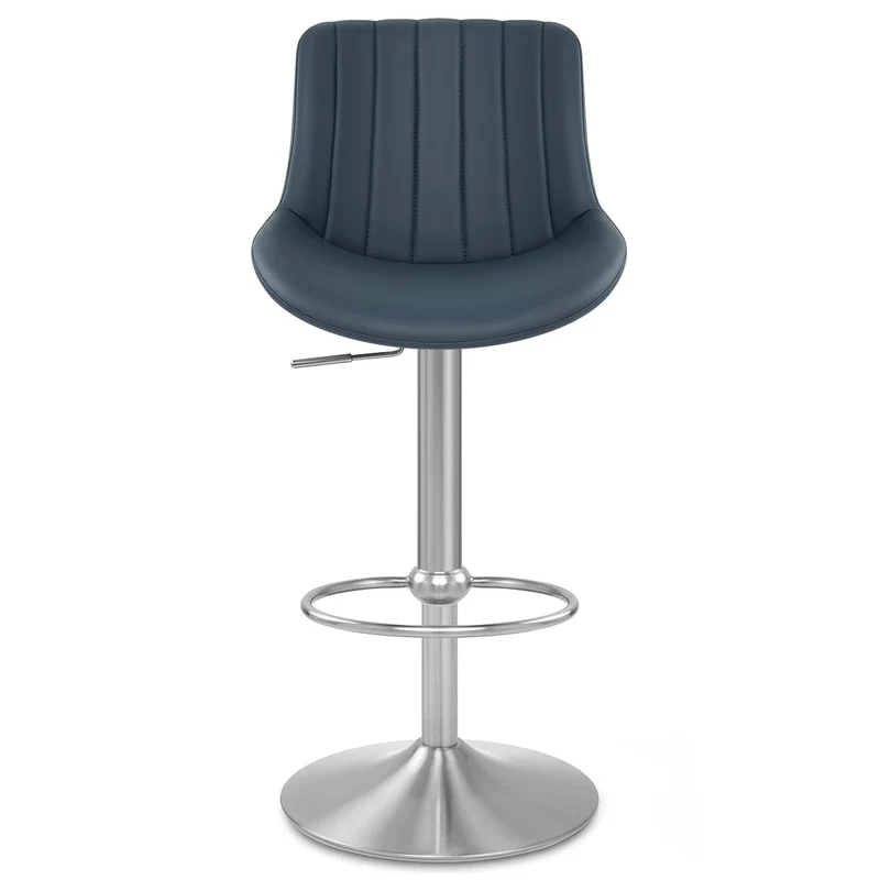 Tabouret Cuir Véritable - Versailles Bleu