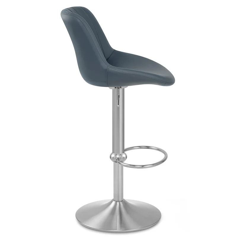 Tabouret Cuir Véritable - Versailles Bleu