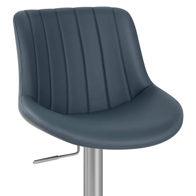 Tabouret Cuir Véritable - Versailles Bleu