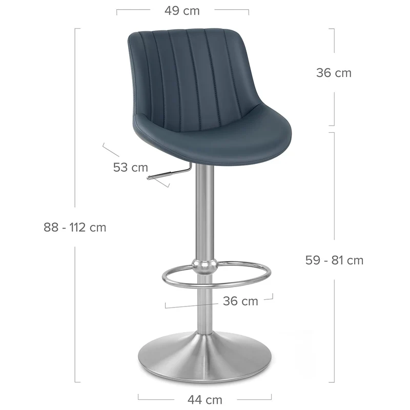 Tabouret Cuir Véritable - Versailles Bleu