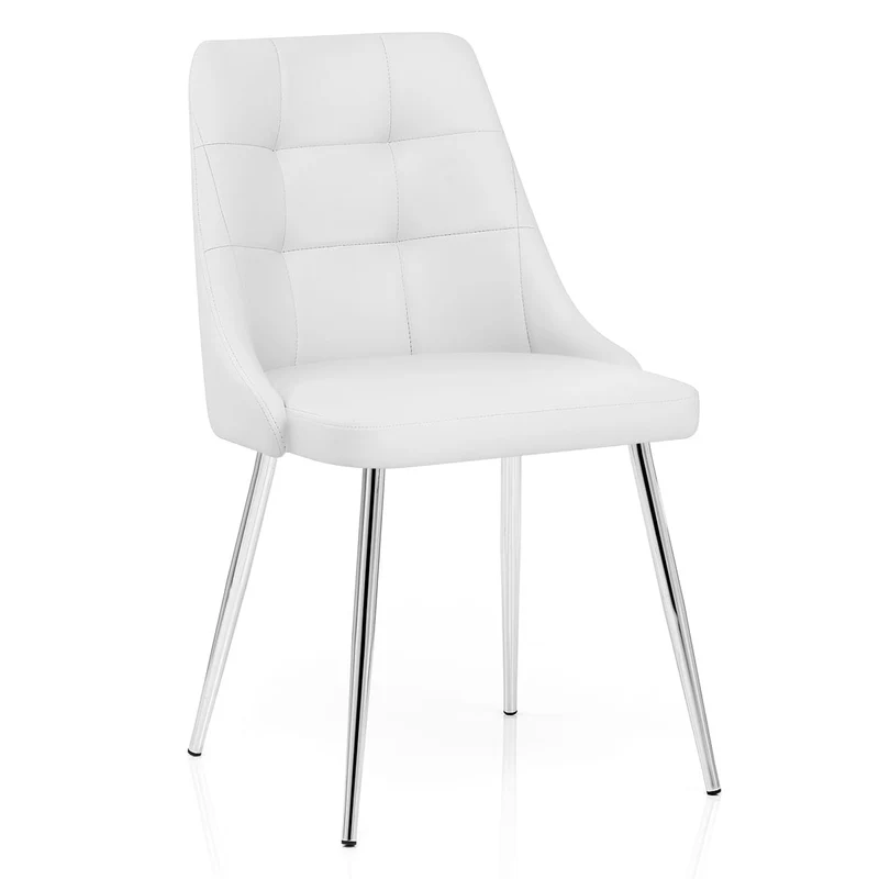 Chaise Faux Cuir - Shanghai Blanc