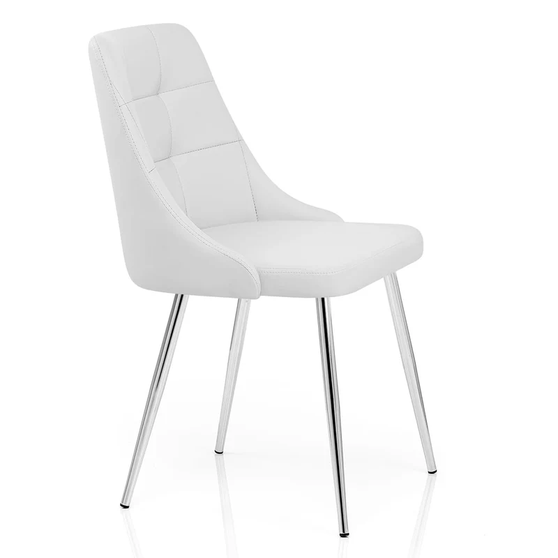 Chaise Faux Cuir - Shanghai Blanc