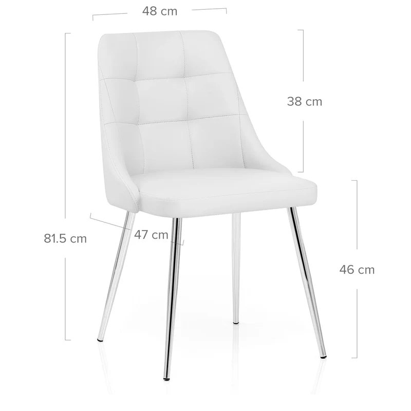 Chaise Faux Cuir - Shanghai Blanc