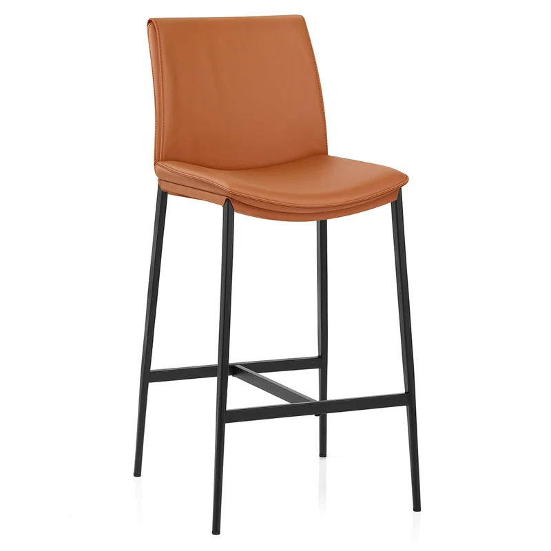Tabouret Cuir Veritable - Addison Marron