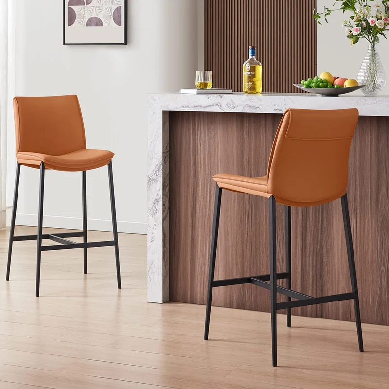 Tabouret Cuir Veritable - Addison Marron