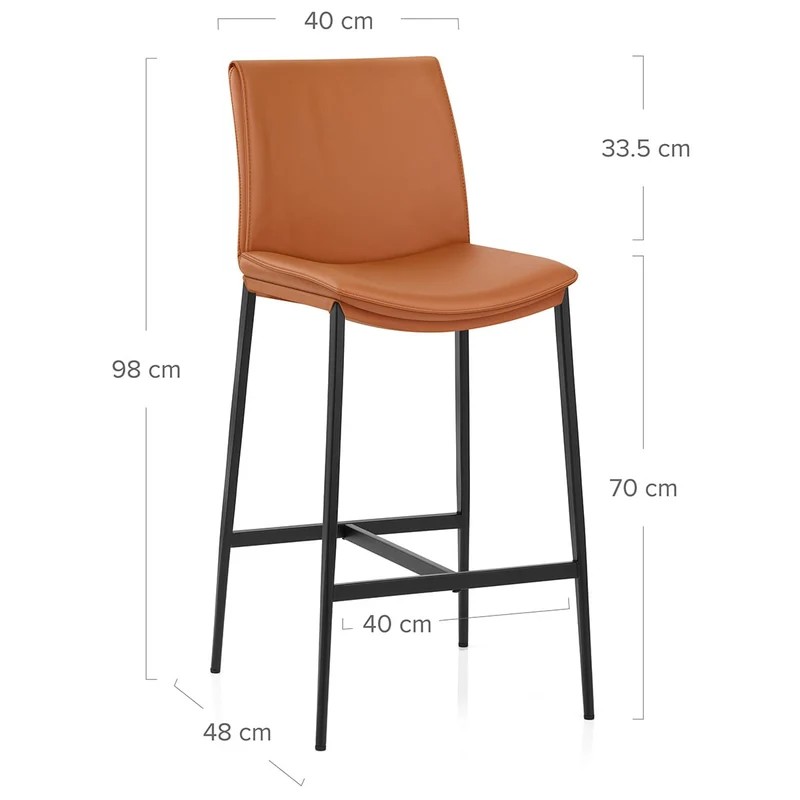 Tabouret Cuir Veritable - Addison Marron