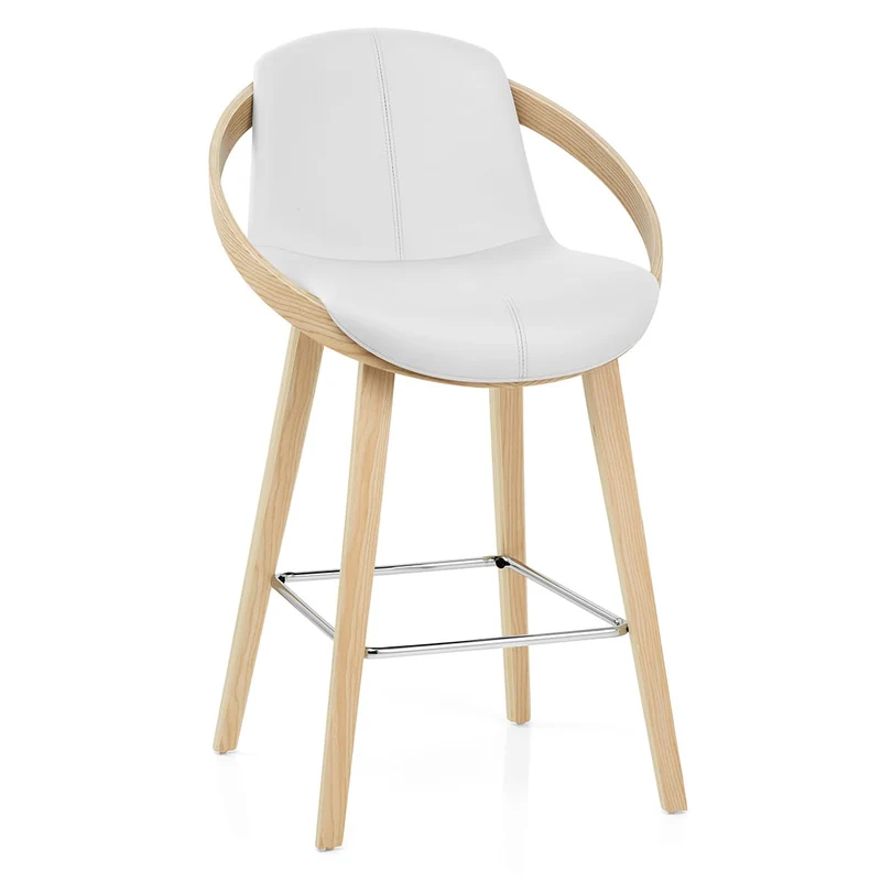 Tabouret de bar Faux Cuir - Atom Blanc