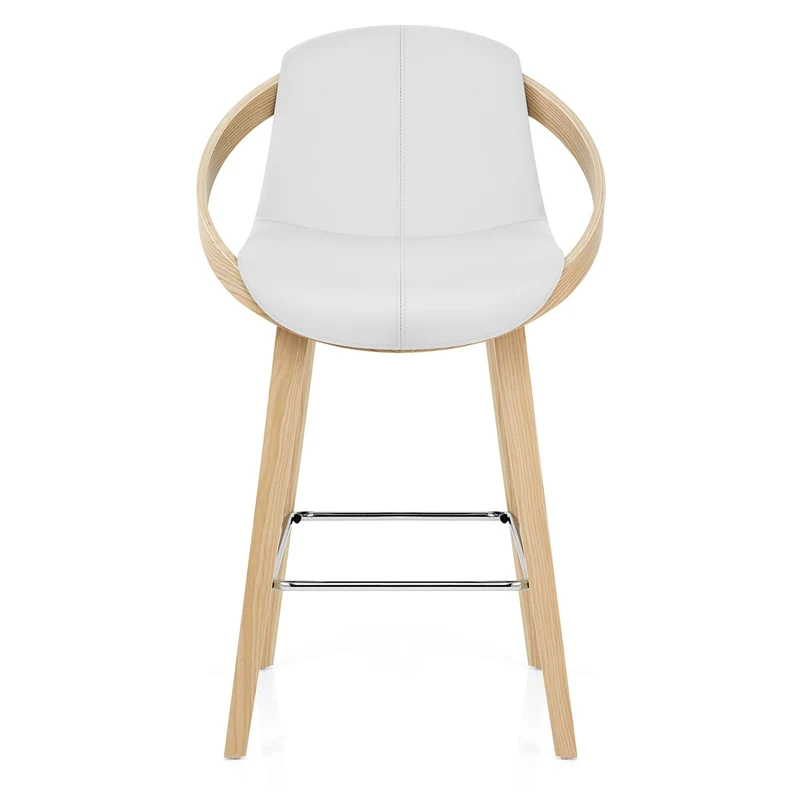 Tabouret de bar Faux Cuir - Atom Blanc