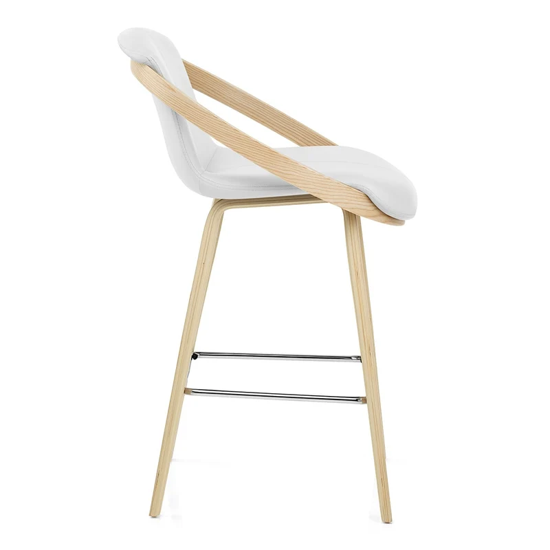 Tabouret de bar Faux Cuir - Atom Blanc