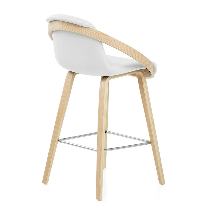 Tabouret de bar Faux Cuir - Atom Blanc