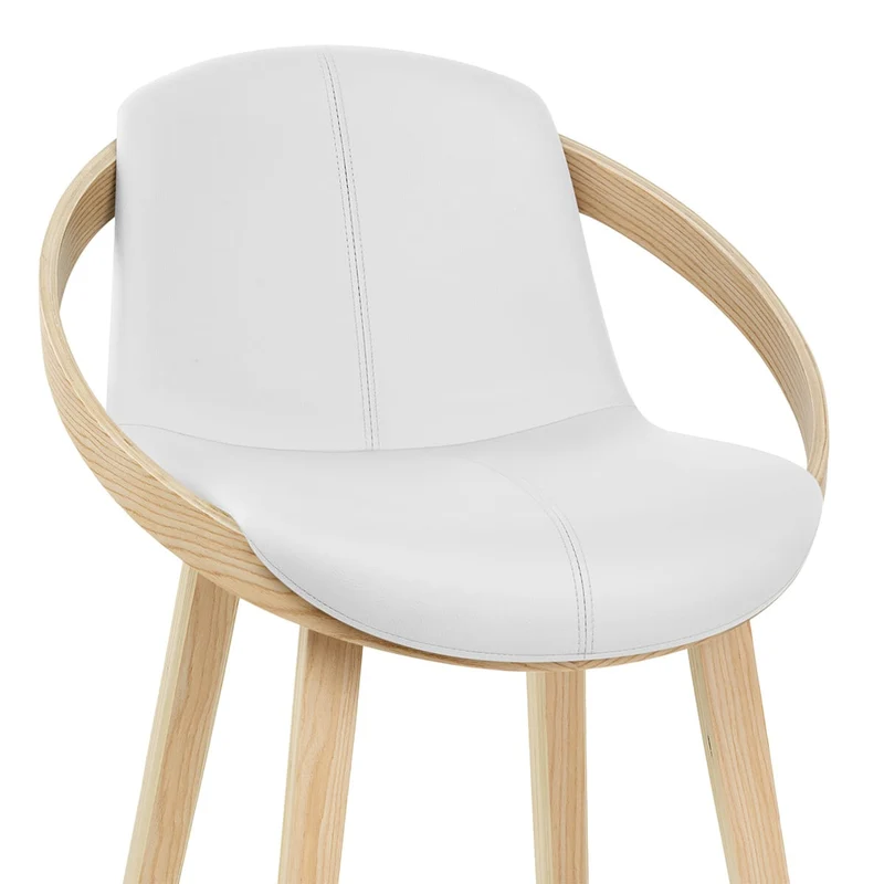 Tabouret de bar Faux Cuir - Atom Blanc