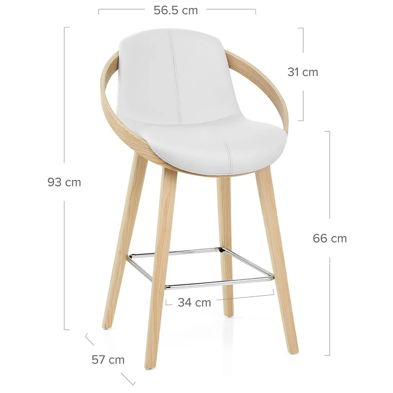 Tabouret de bar Faux Cuir - Atom Blanc