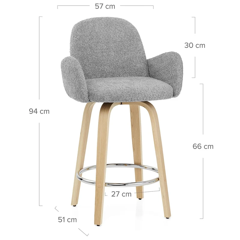 Tabouret de Bar Boucle - Romeo Gris