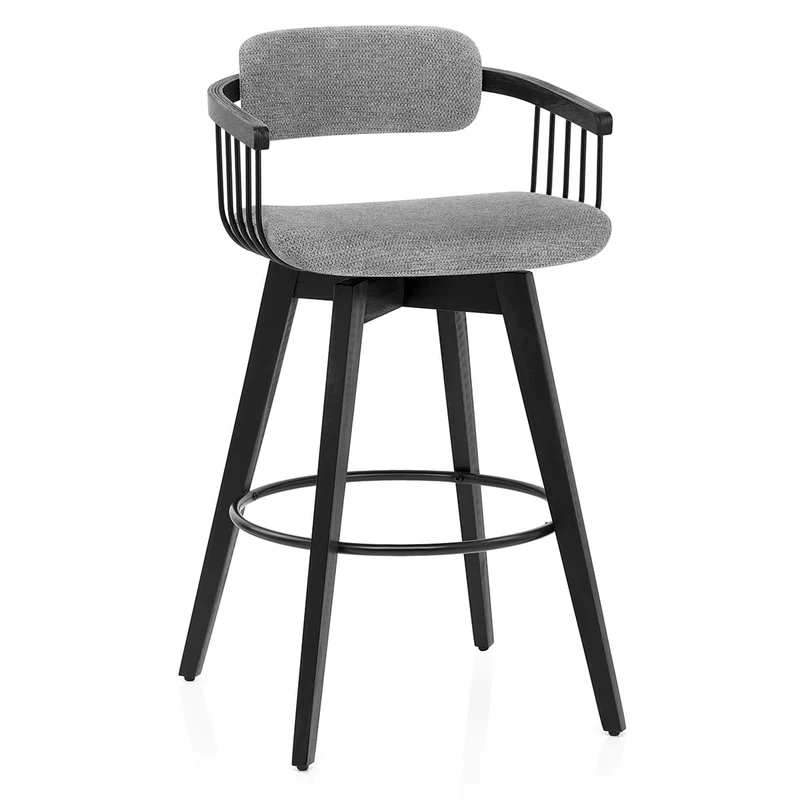 Tabouret de Bar Tissu - Electra Gris