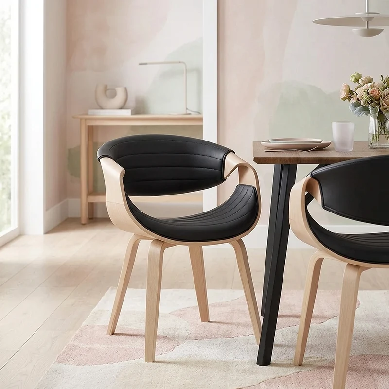 Chaise Faux Cuir - Jefferson Noir