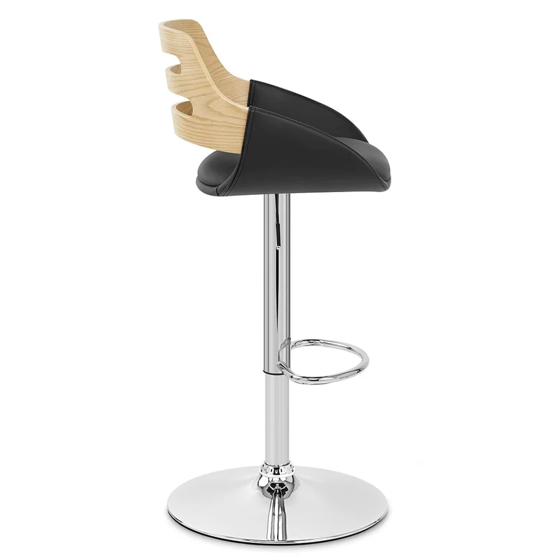 Tabouret de bar Faux Cuir - Trio Noir