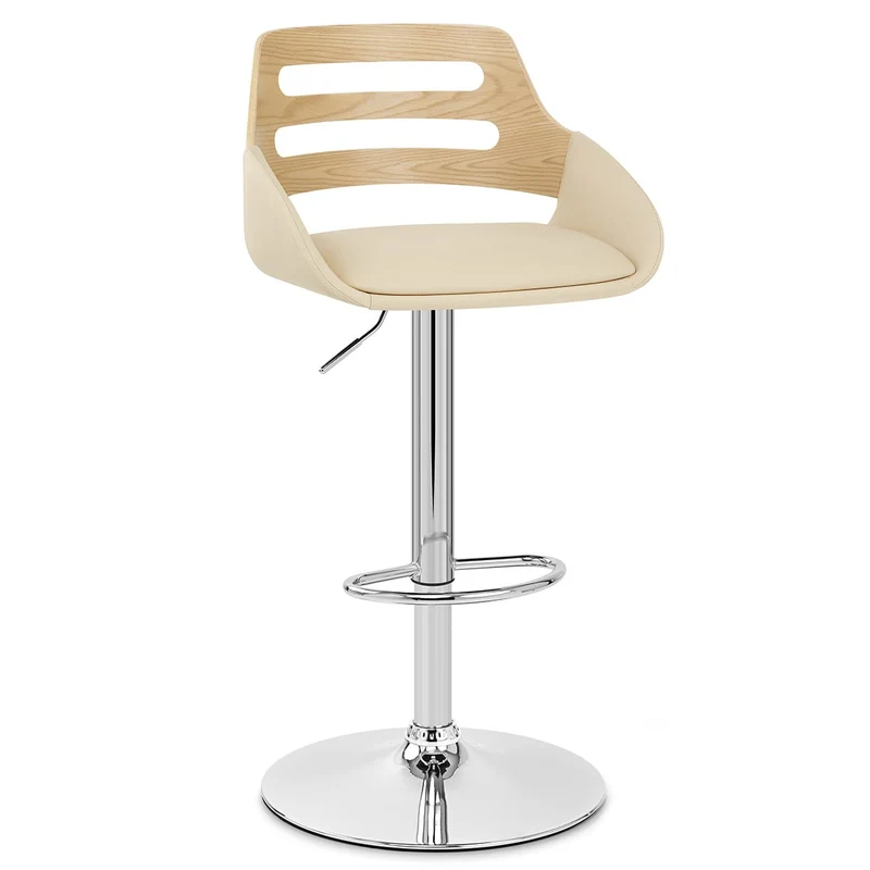 Tabouret de bar Faux Cuir - Trio Crème