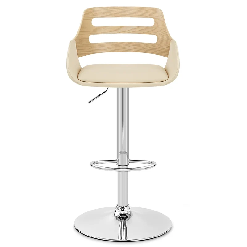 Tabouret de bar Faux Cuir - Trio Crème
