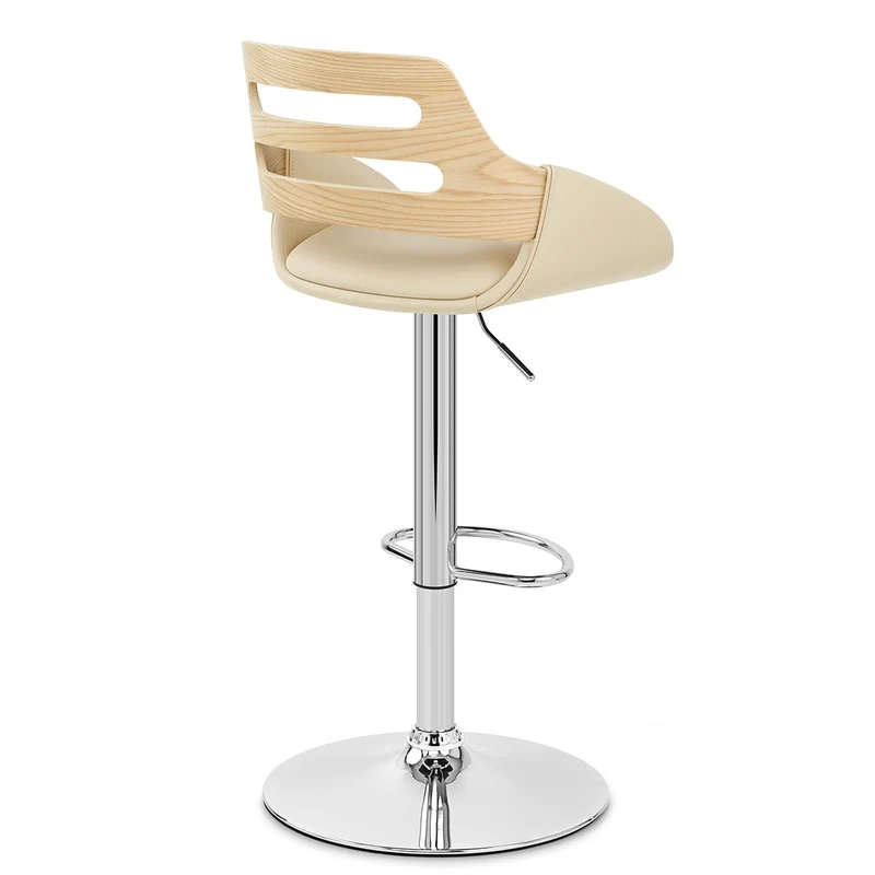 Tabouret de bar Faux Cuir - Trio Crème