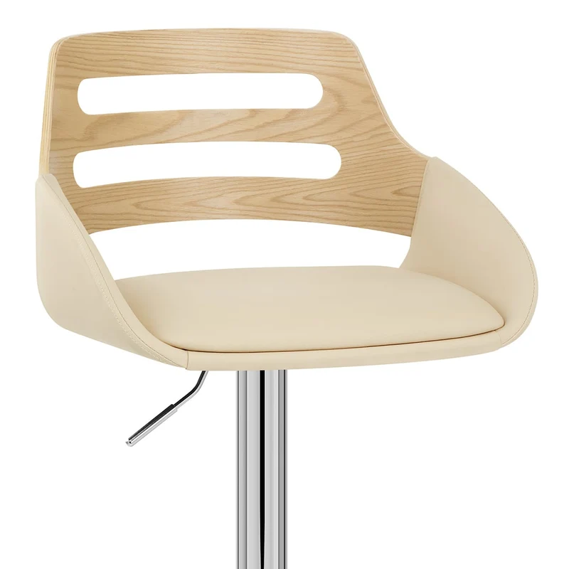 Tabouret de bar Faux Cuir - Trio Crème