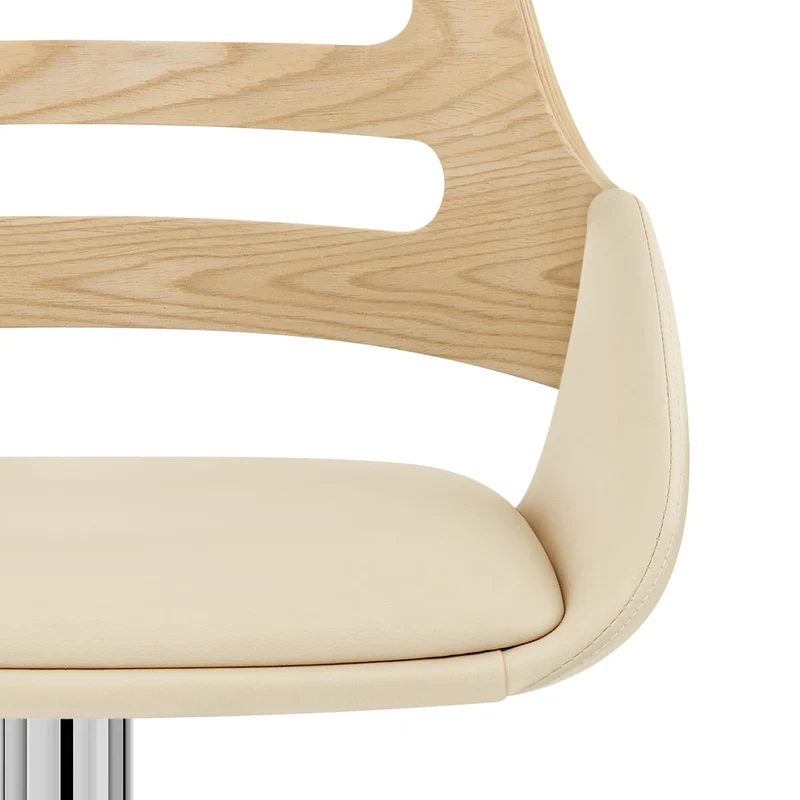 Tabouret de bar Faux Cuir - Trio Crème