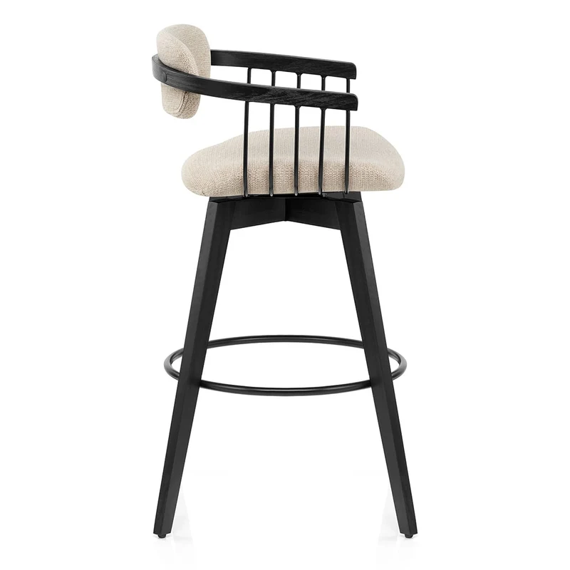 Tabouret de Bar Tissu - Electra Crème