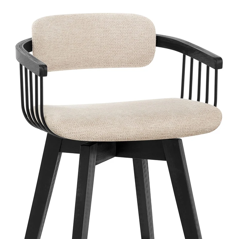 Tabouret de Bar Tissu - Electra Crème