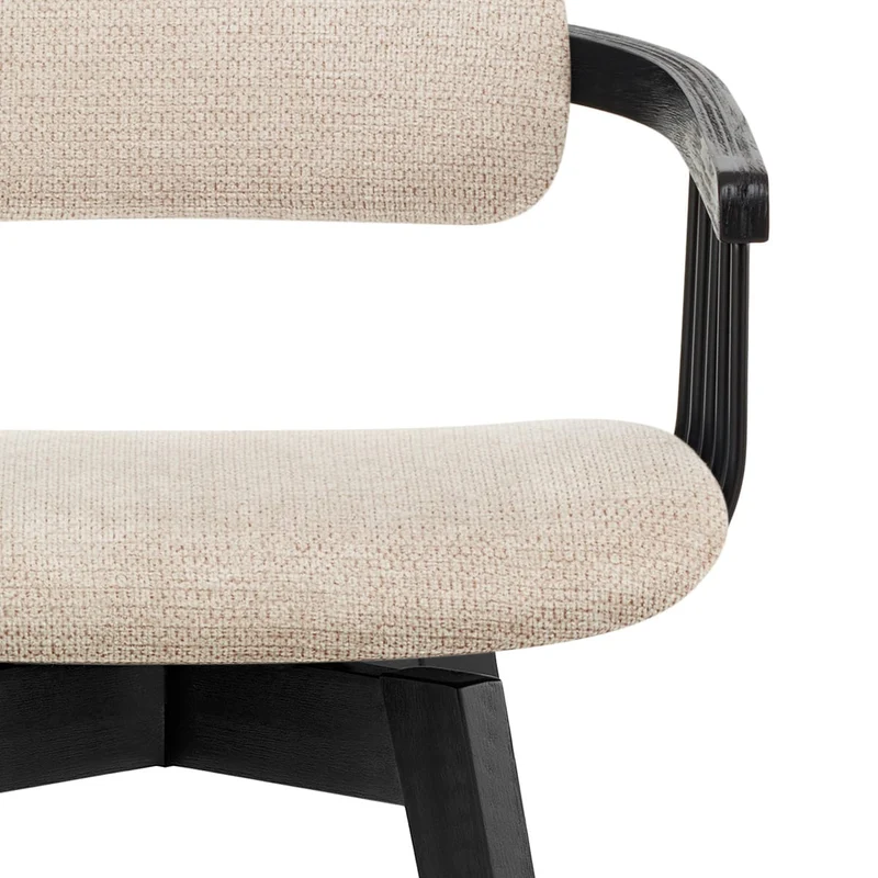 Tabouret de Bar Tissu - Electra Crème