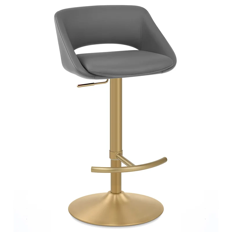 Tabouret de Bar Metal Doré - Tulsa Gris