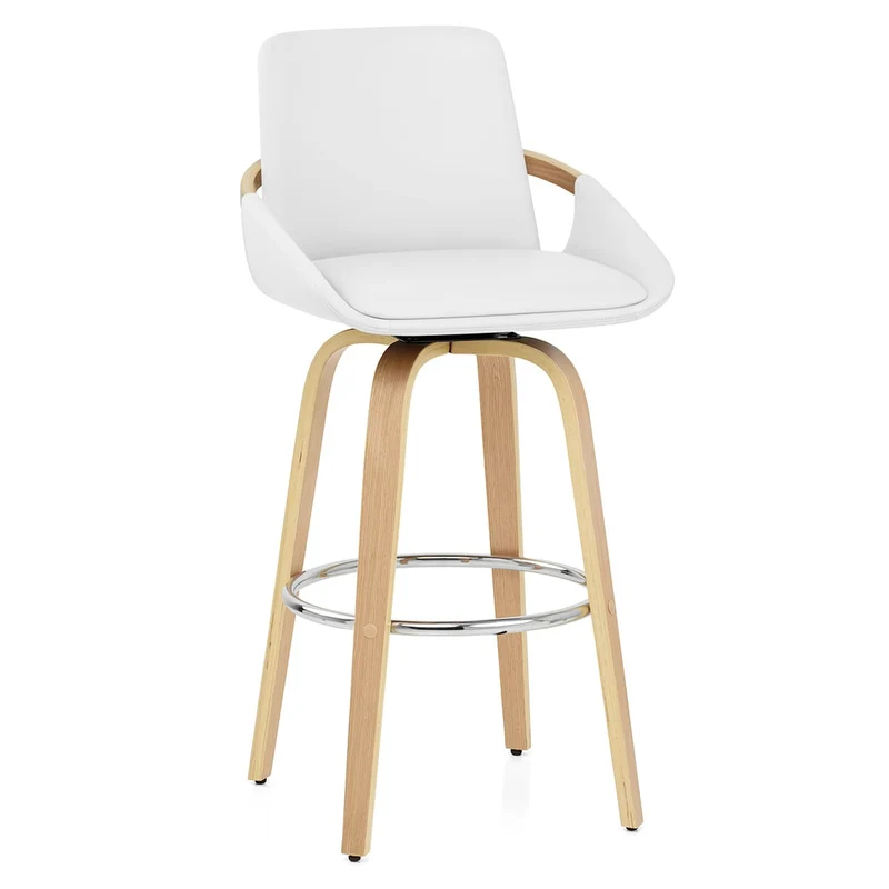 Tabouret de Bar Faux Cuir - Ohio Blanc