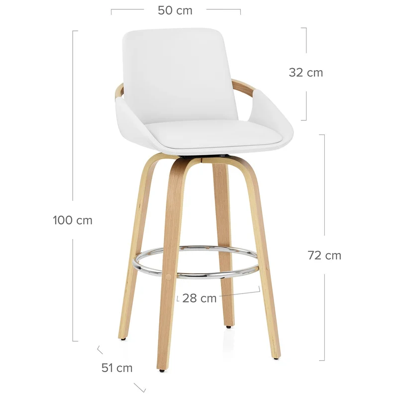 Tabouret de Bar Faux Cuir - Ohio Blanc