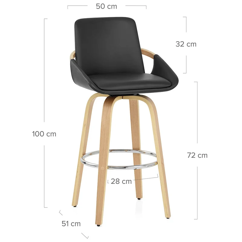 Tabouret de Bar Faux Cuir - Ohio Noir