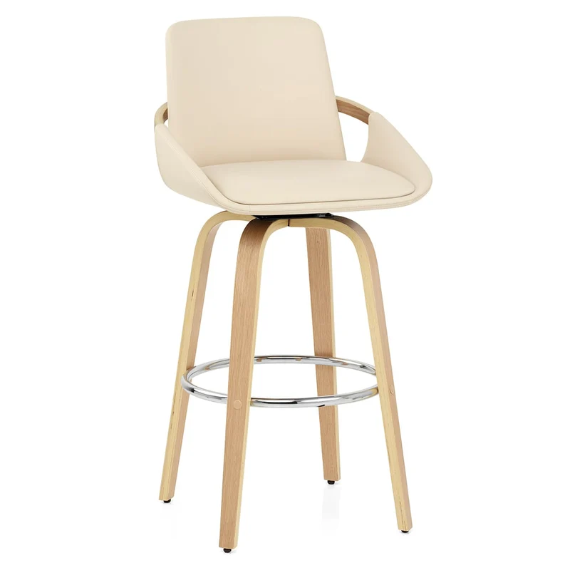 Tabouret de Bar Faux Cuir - Ohio Crème