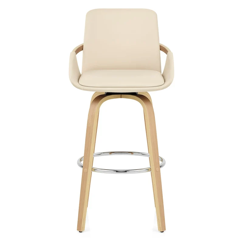 Tabouret de Bar Faux Cuir - Ohio Crème