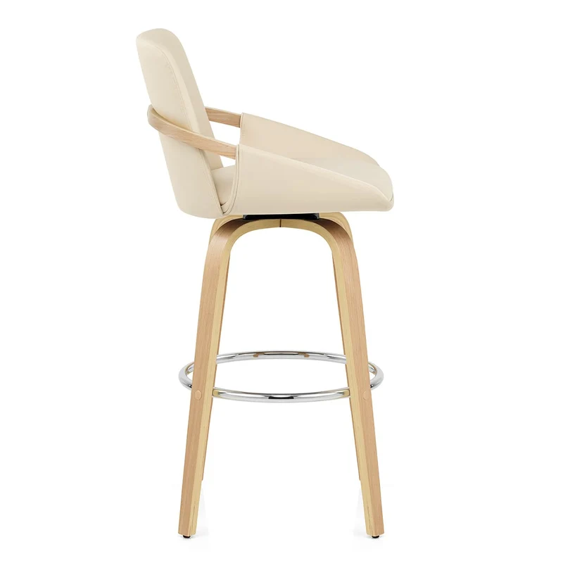 Tabouret de Bar Faux Cuir - Ohio Crème