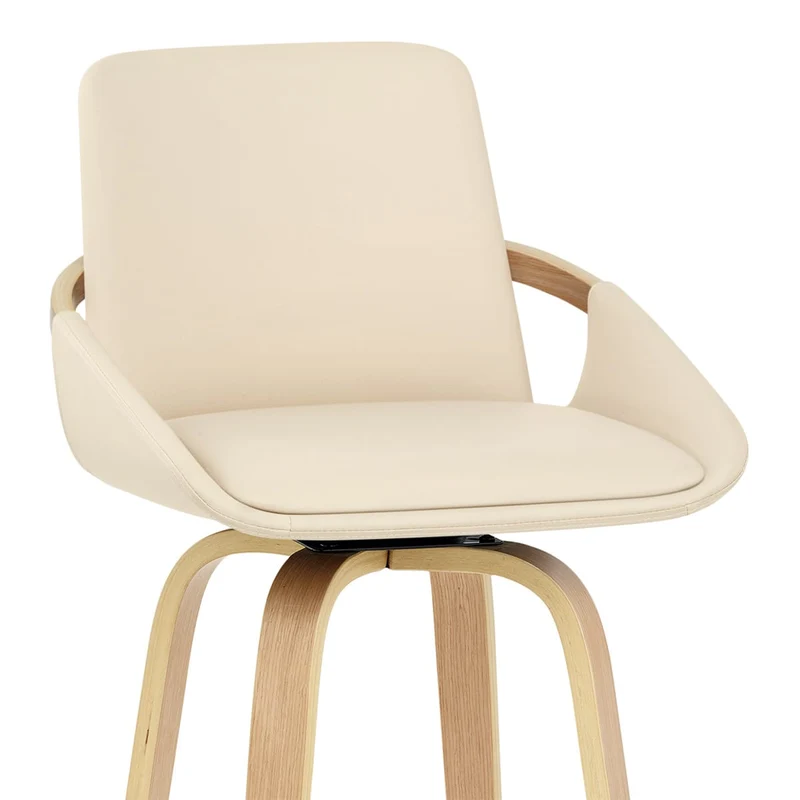 Tabouret de Bar Faux Cuir - Ohio Crème