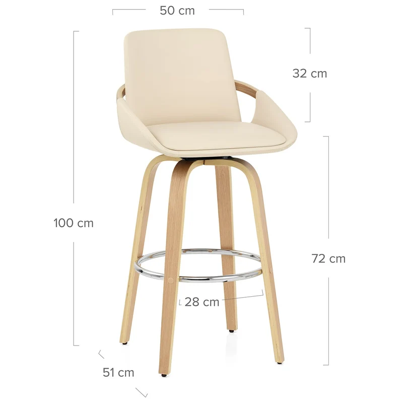 Tabouret de Bar Faux Cuir - Ohio Crème