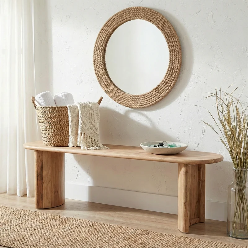 Banc arrondi bois massif | Acacia Ellipse Naturel