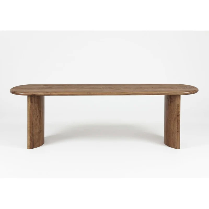 Banc arrondi miel en bois massif acacia - Ellipse
