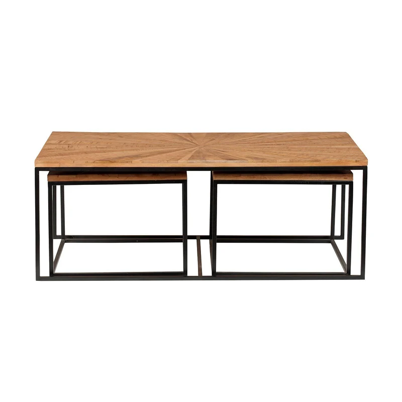 Tables basses rectangulaires set de 3 manguier | Solaris II