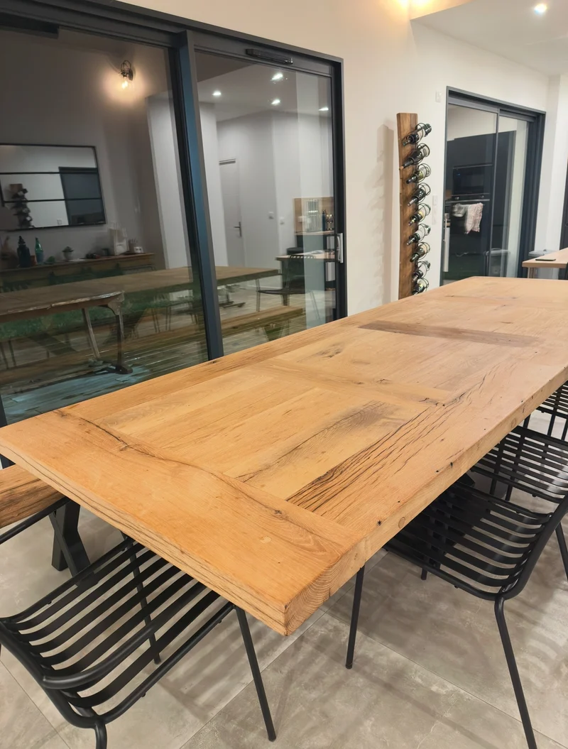 Table de Ferme en Vieux Chêne Massif Centenaire - Sur Mesure
