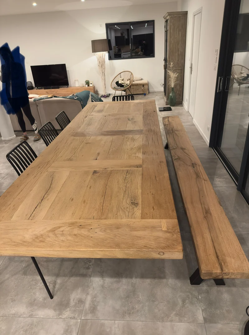 Table de Ferme en Vieux Chêne Massif Centenaire - Sur Mesure