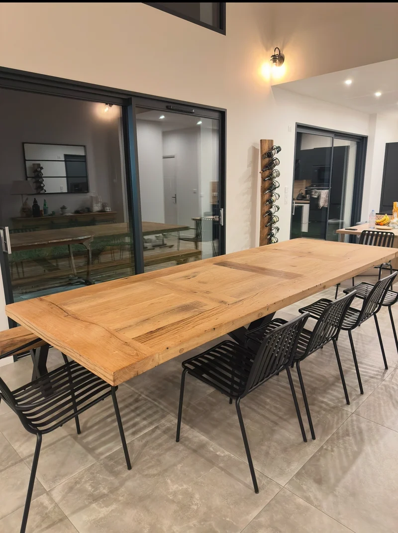 Table de Ferme en Vieux Chêne Massif Centenaire - Sur Mesure