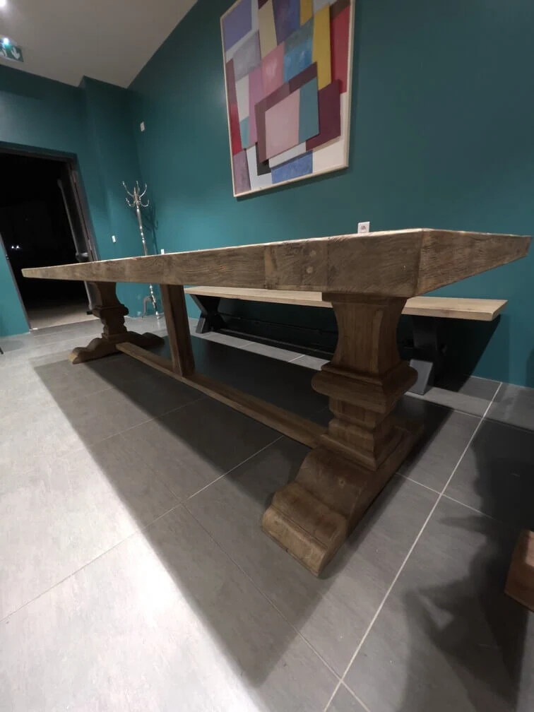 Table Monastère en Chêne Massif sur Mesure - Création d'Ébéniste
