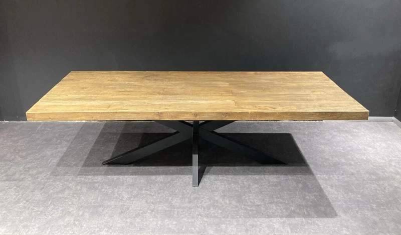 Table en Teck Massif (9 cm) sur Mesure - Pieds au Choix