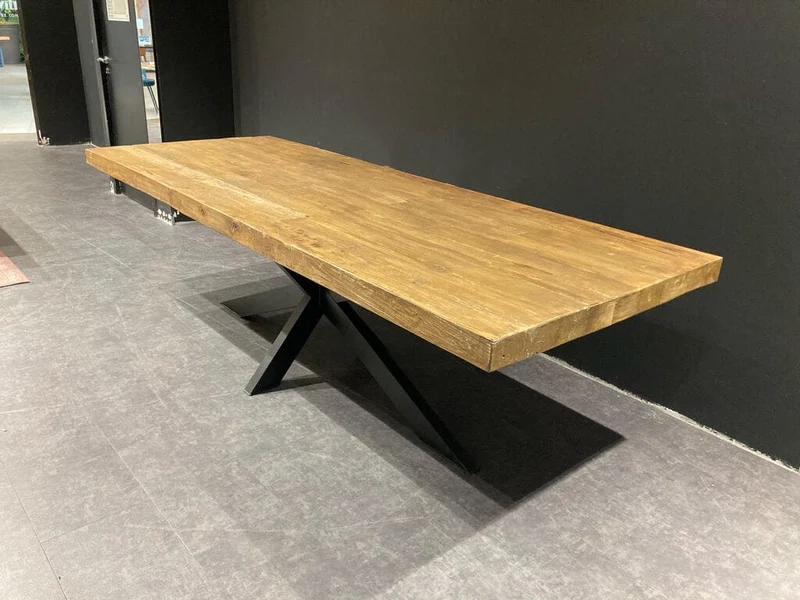Table en Teck Massif (9 cm) sur Mesure - Pieds au Choix