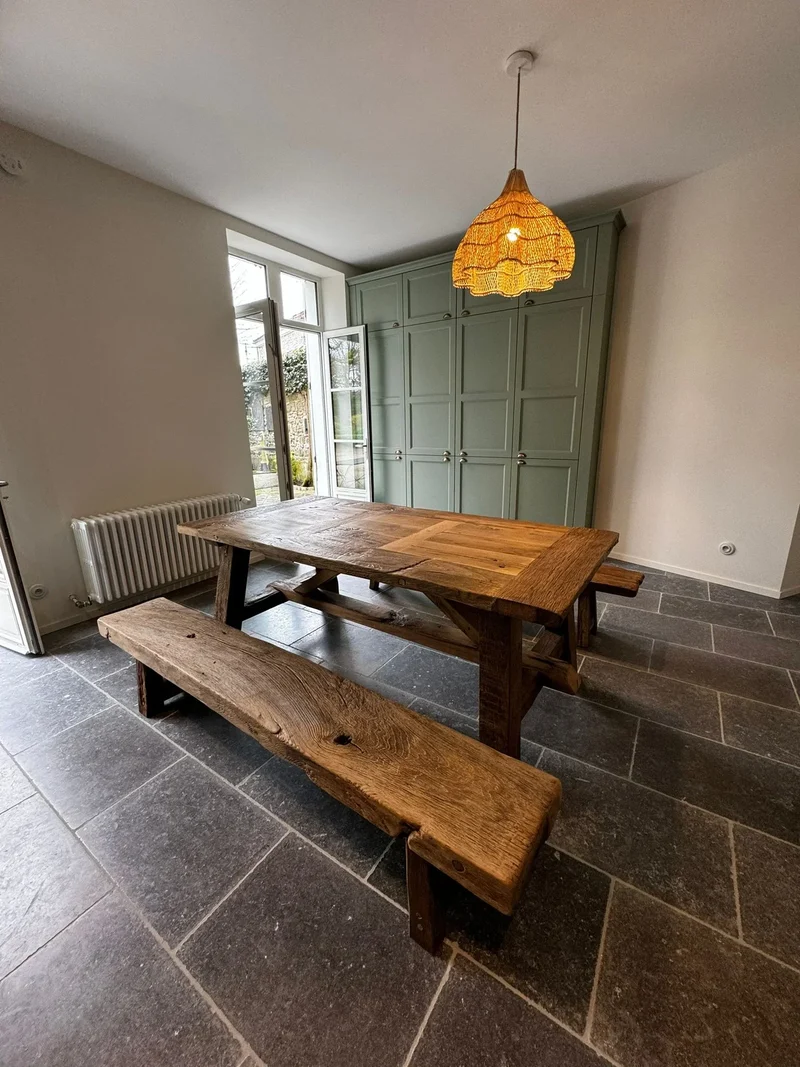 Table de Ferme en Vieux Chêne Massif Centenaire - Sur Mesure