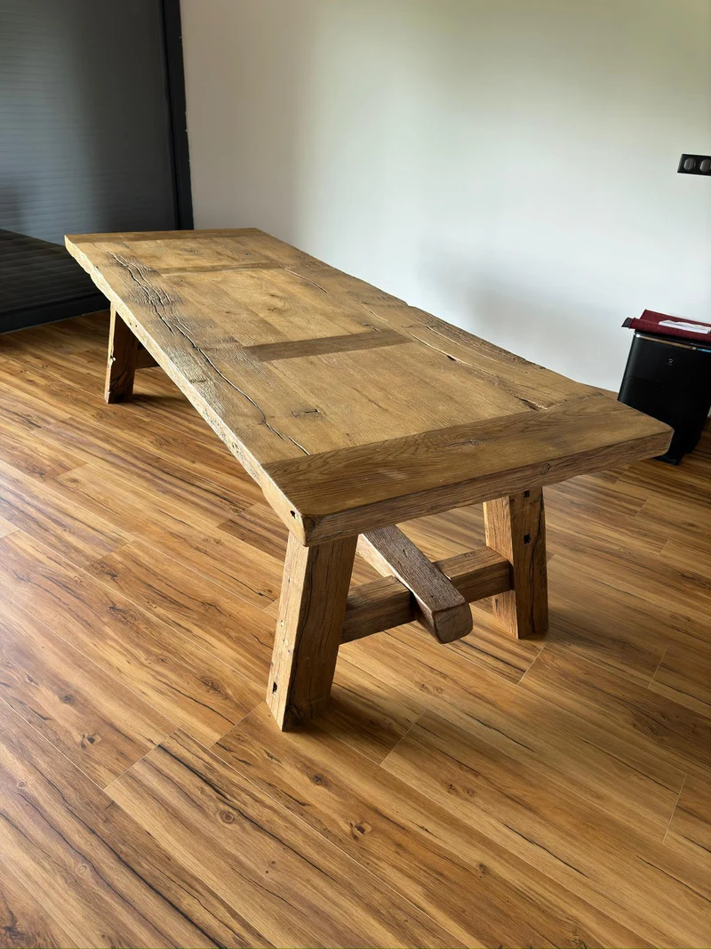 Table de Ferme en Vieux Chêne Massif Centenaire - Sur Mesure